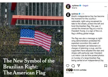 Bandeira dos EUA é “novo símbolo da direita brasileira”, diz NYT