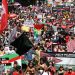 Ato pede libertação de ativistas de flotilha e medidas duras do Brasil