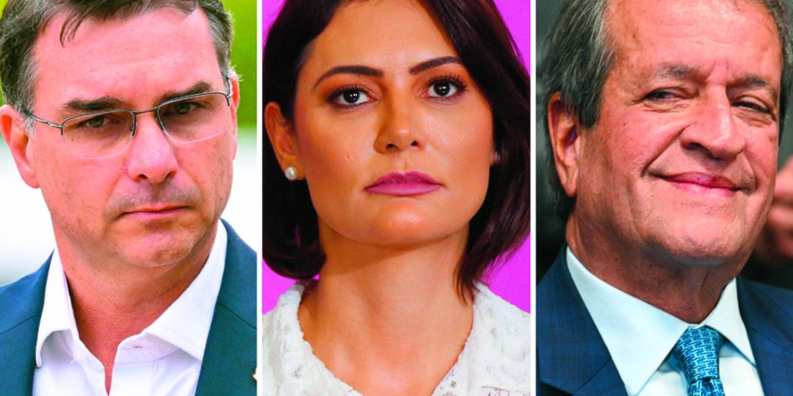 Valdemar e Michelle cercam a candidatura de Flávio Bolsonaro